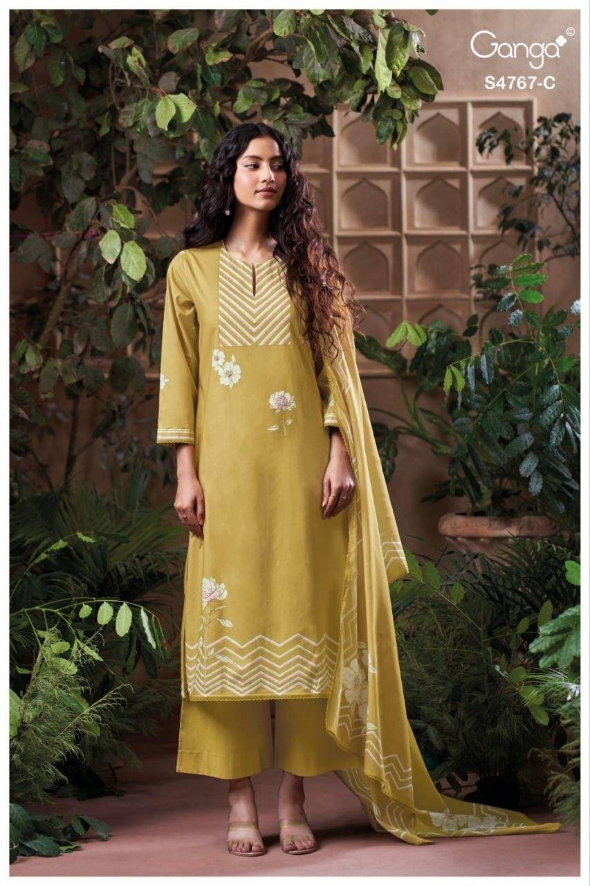 DIRELIA 4767 By Ganga Fashion 4767A To 4767D Series Beautiful Festive Suits Colorful Stylish Fancy Casual Wear Premium cottonDresses At Wholesale Price